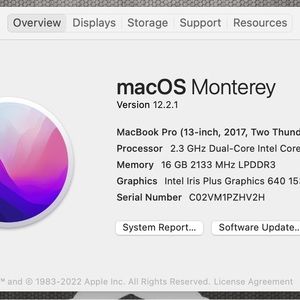 Apple MacBook Pro 13.3" i5-7360u
2.3ghz 16gb 512gb SSD MPXQ2LL/A
2017 Space Gray